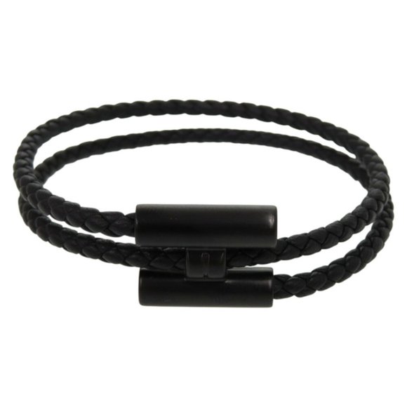 Unused Hermès Tourni Tresse Swift So Black T4 size black bracelet 0408HERMES - Picture 1 of 8